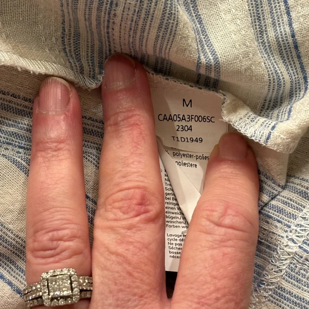 Cupshe Striped Mini Dress Size Medium Blue White Tie Back Adjustable Straps - Picture 6 of 7